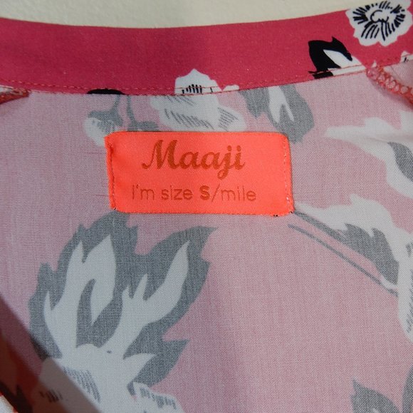 Maaji Shining Tides Floral Print Swim Cover Up Beach DRESS Size S Pink NEW - Picture 5 of 6